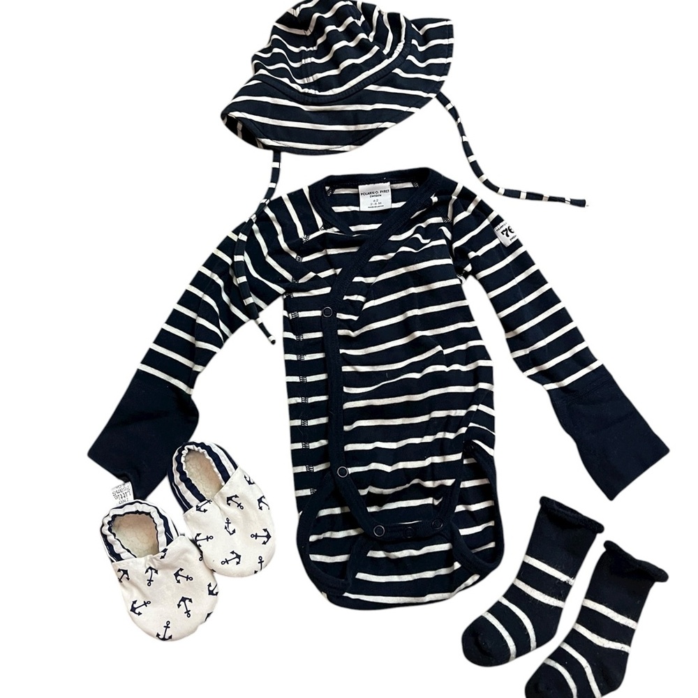 Nautical Stripe Baby Bundle - 2-4mo